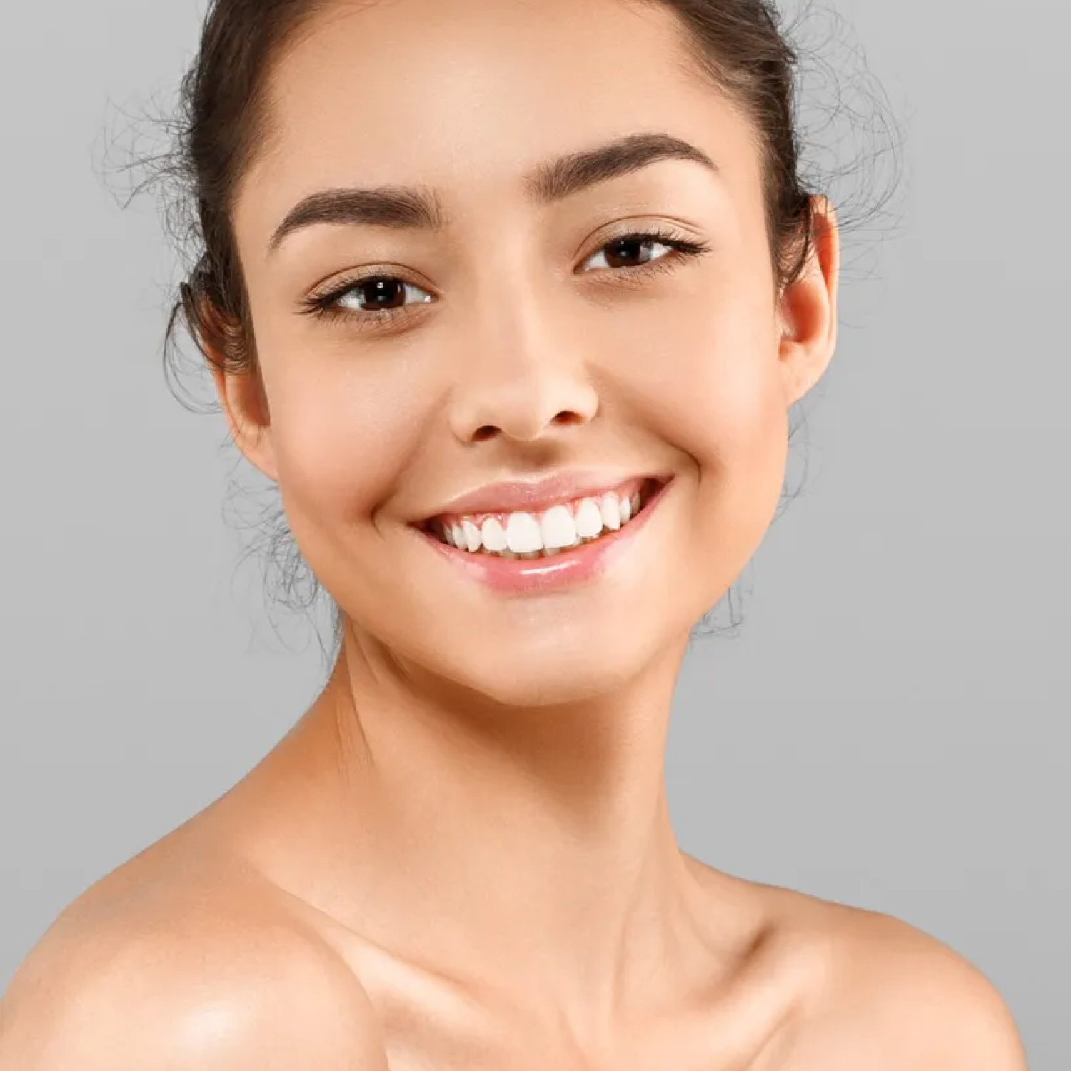 Smiling woman with natural beauty